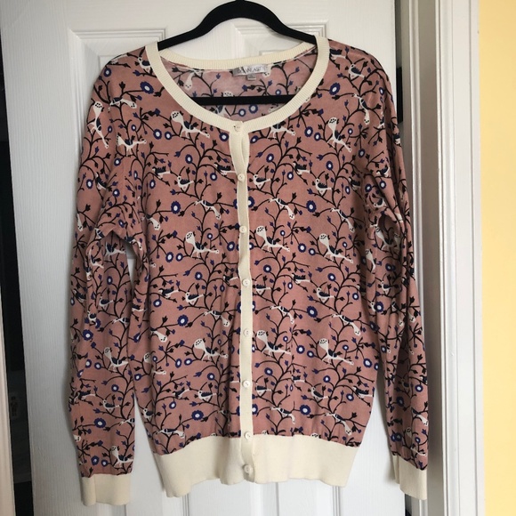 DownEast Sweaters - DownEast Bird Print Cardigan